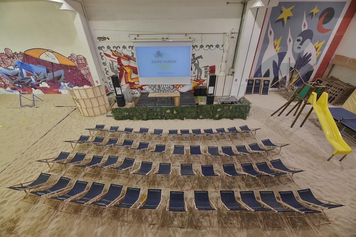 A seminar on an indoor beach in Paris