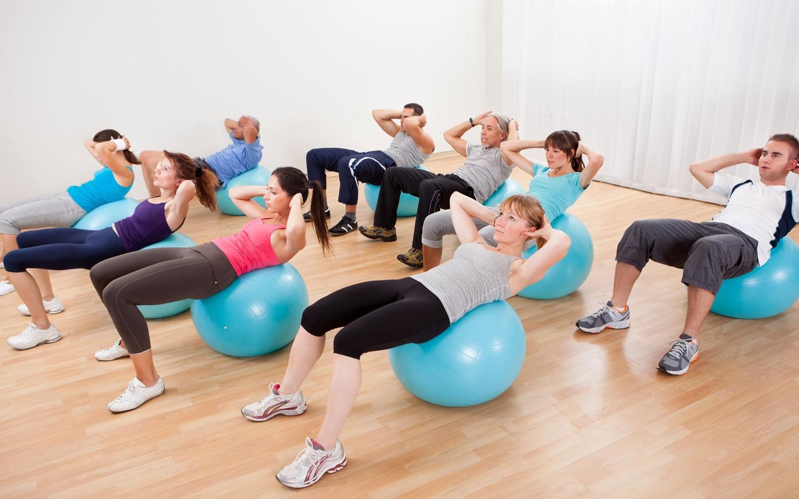 Pilates class in a wellness centre