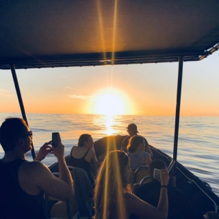 Sea outing - Sunset aperitif on a boat - thumbnail